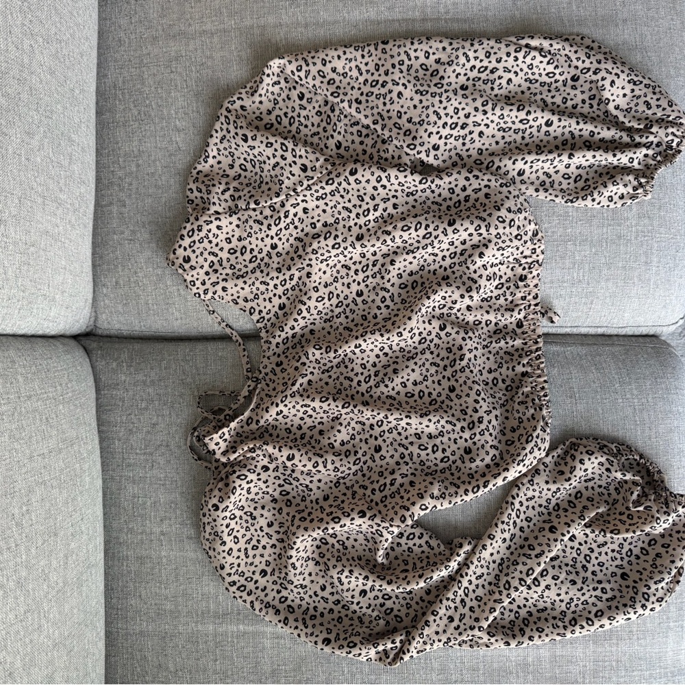 Revamped Leopard Print Blouse - Black and Tan